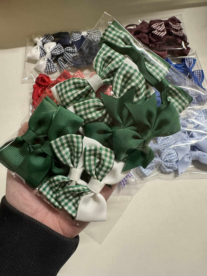 Surprise Bundle - Matching Pairs - Small Bow/Bobbles Pairs - 10 Pack - Green