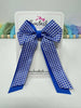 3 Inch Twist Tail Bow - Royal Blue & Royal Gingham