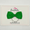 3 Inch Flat Double Bow Thin Elastic - Emerald Green