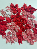 Surprise Bundle - Matching Pairs - Small Bow/Bobbles Pairs - 10 Pack - Red