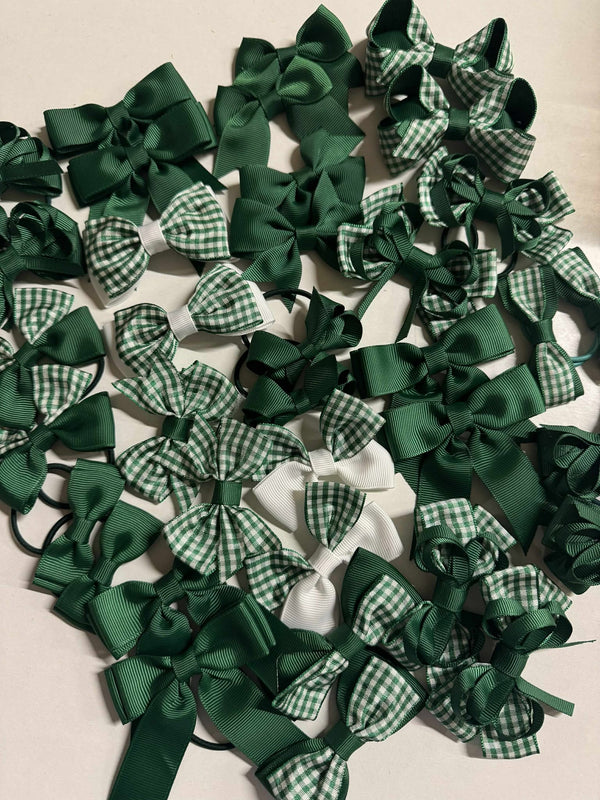 Surprise Bundle - Matching Pairs - Small Bow/Bobbles Pairs - 10 Pack - Green