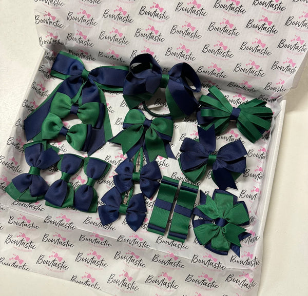 End of Line School Bundle - 15 Items - Forest Green & Navy