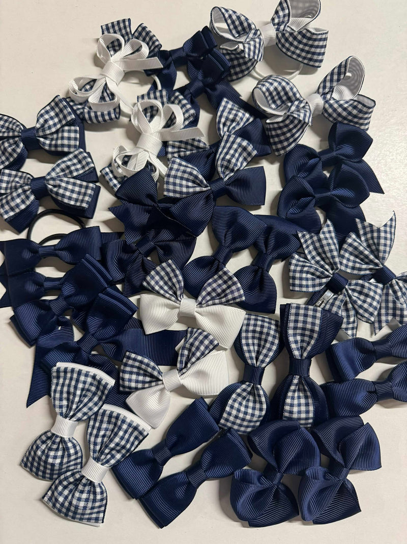 Surprise Bundle - Matching Pairs - Small Bow/Bobbles Pairs - 10 Pack - Navy