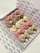 Bow Set - 4 inch Tuxedo Bobble - Sweet Nectar, Tan, Cream, Natural, Dusty Rose