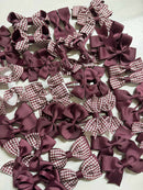 Surprise Bundle - Matching Pairs - Small Bow/Bobbles Pairs - 10 Pack - Burgundy