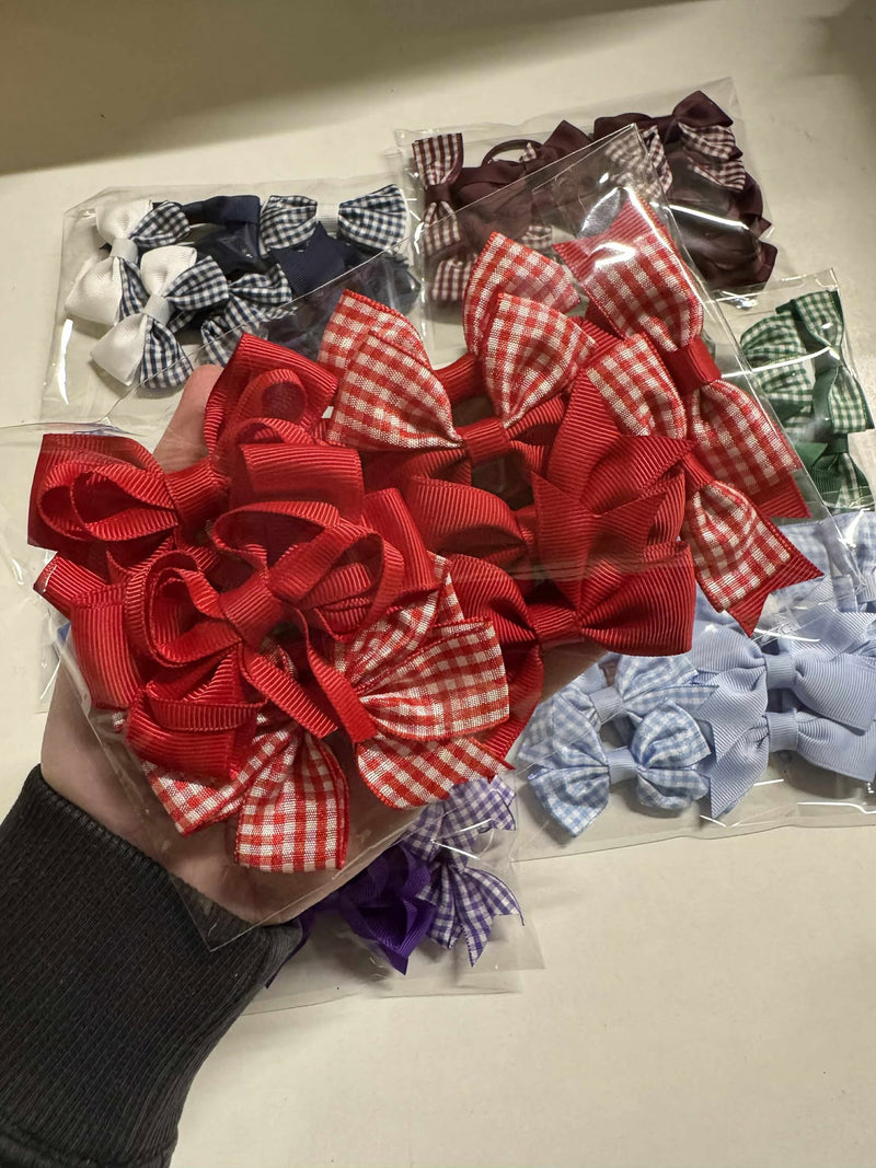 Surprise Bundle - Matching Pairs - Small Bow/Bobbles Pairs - 10 Pack - Red