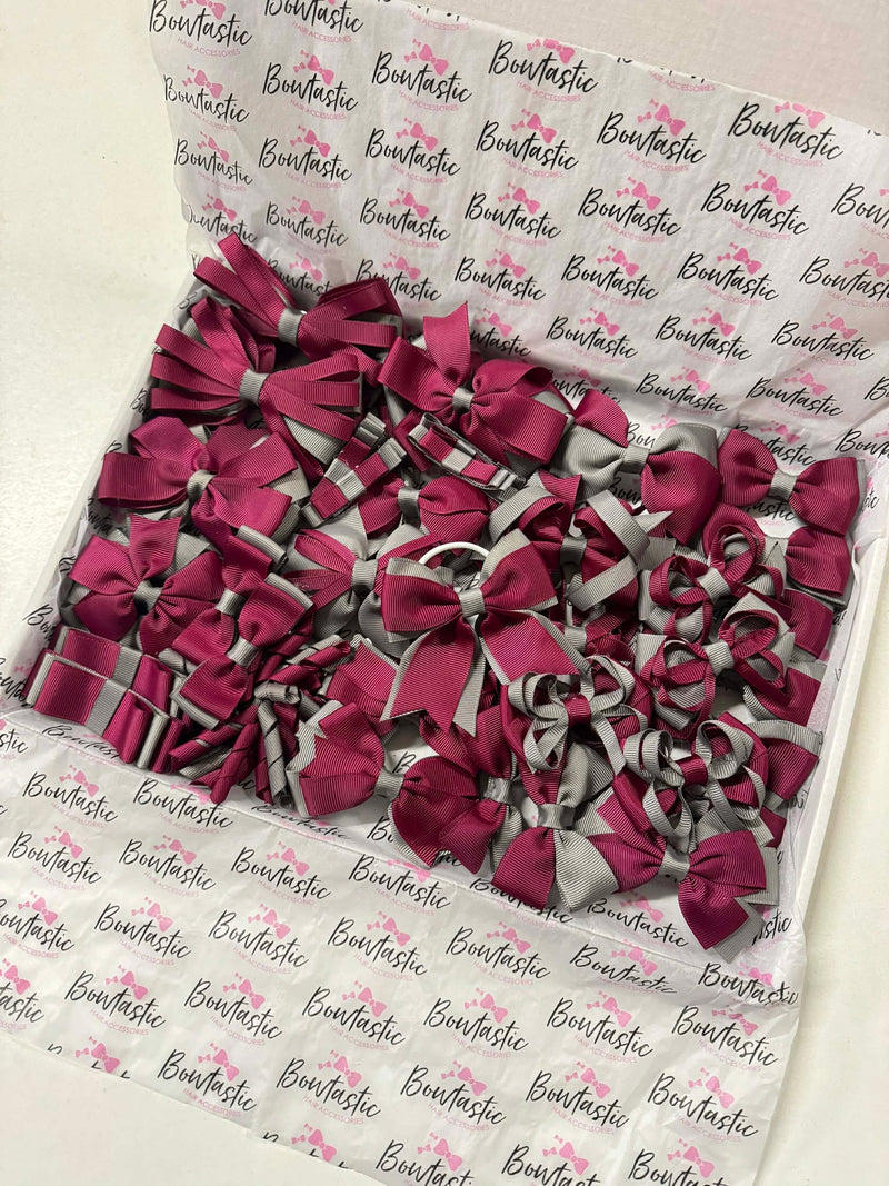 School Clearance Bundle - 36 Items - Wine & Metal Grey