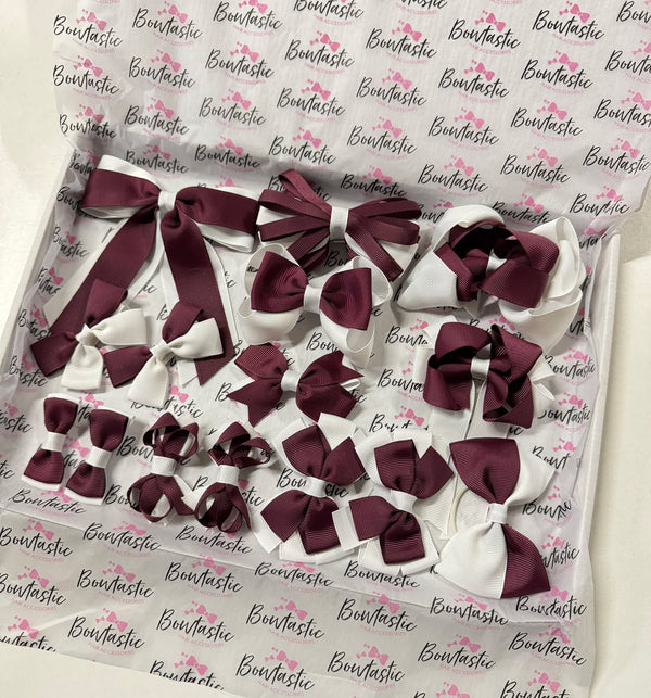 End of Line School Bundle - 15 Items - Burgundy & White