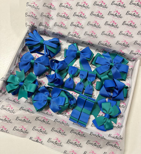 End of Line School Bundle - 15 Items - Royal Blue & Jade Green