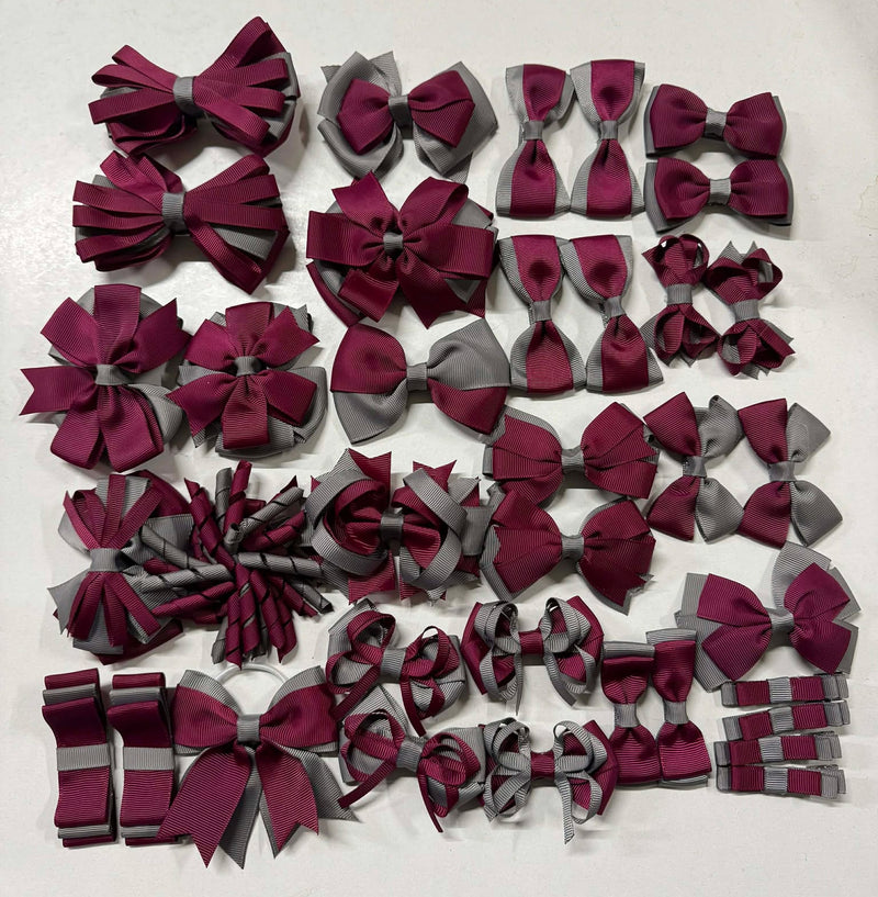 School Clearance Bundle - 36 Items - Wine & Metal Grey