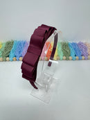 4 Inch Layer Ribbon Alice Band - Burgundy