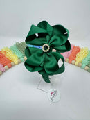 4 inch Flower Alice Band - Forest Green