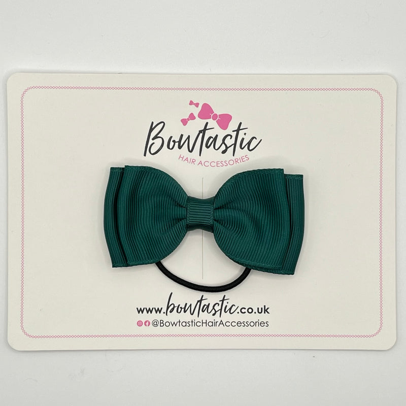 3 Inch Flat Double Bow Thin Elastic - Spruce