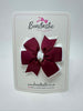 3 Inch Pinwheel Bow - Wine & White