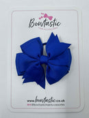 3 Inch Pinwheel Bow Thin Elastic - Cobalt