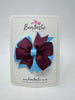 3 Inch Pinwheel Bow - Burgundy & Blue Mist