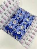 School Bundle - 3 Inch Bows - Cobalt & Royal Blue Gingham  - 10 Pack
