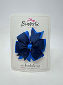 3 Inch Pinwheel Bow - Navy & Royal Blue