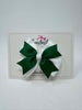 3.5 Inch 2 Layer Bow - Forest Green & White