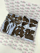 School Bundle - 5 Matching Pairs - Clips & Bobbles - Brown & Bluebell