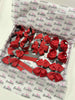 School Bundle - 10 Items - Matching Pairs - Red & Metal Grey - Clips & Bobbles