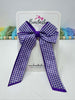 3 Inch Twist Tail Bow - Purple Gingham