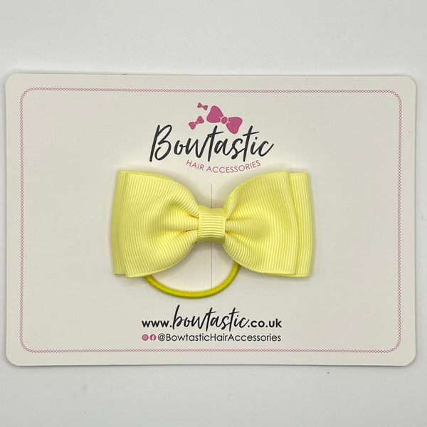 3 Inch Flat Double Bow Thin Elastic - Baby Maize