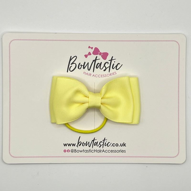 3 Inch Flat Double Bow Thin Elastic - Baby Maize