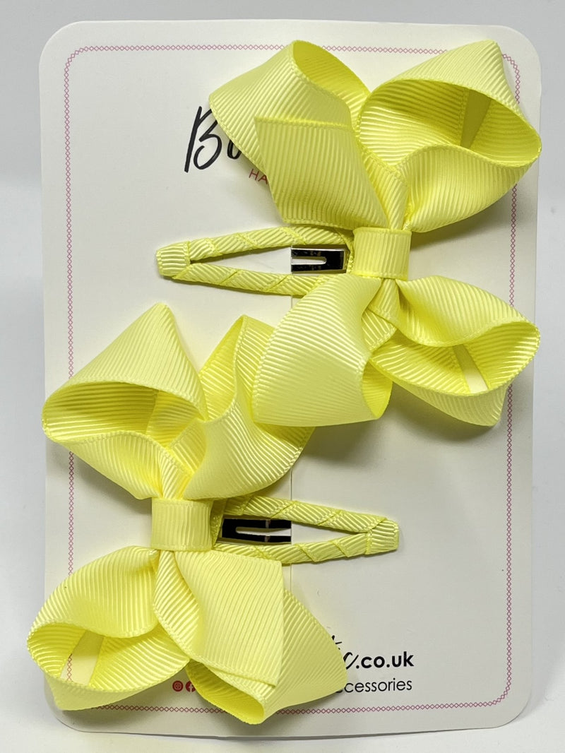 3 Inch Bow Snap Clip - Baby Maize - 2 Pack