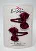 2 Inch Bow Snap Clip - Wine - 2 Pack