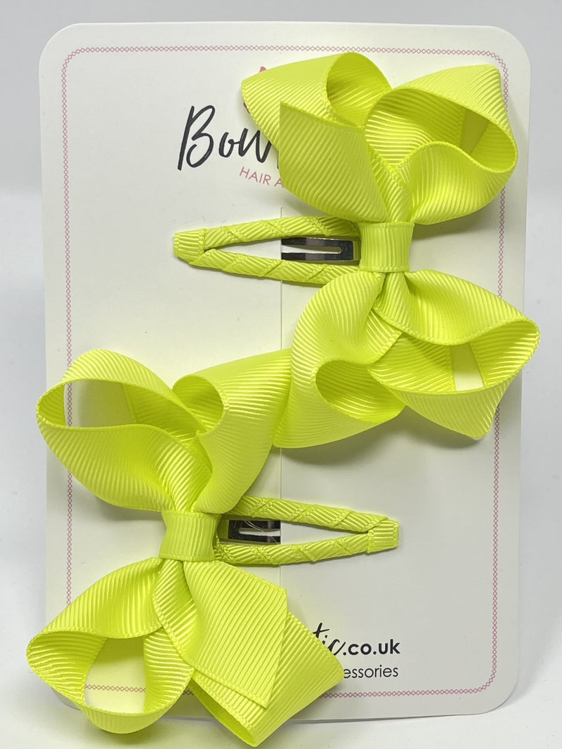 3 Inch Bow Snap Clip - Pineapple - 2 Pack