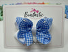 3.5 Inch 2 Layer Bow - Blue & White Gingham