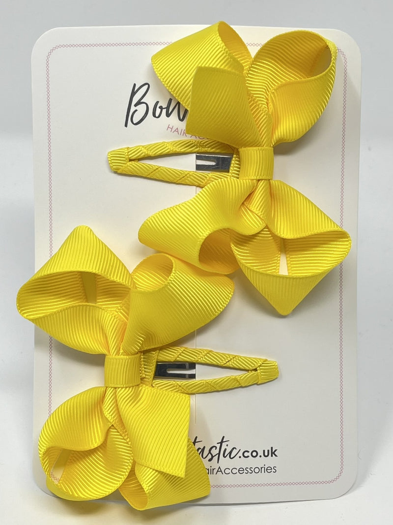 3 Inch Bow Snap Clip - Daffodil - 2 Pack