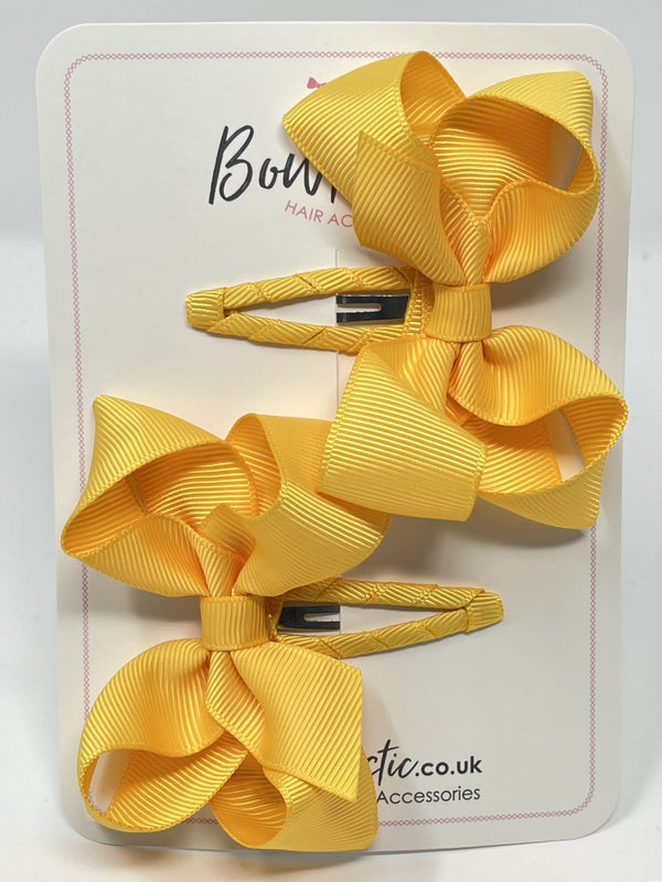 3 Inch Bow Snap Clip - Yellow Gold - 2 Pack