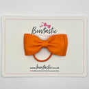 3 Inch Flat Double Bow Thin Elastic - Tangerine