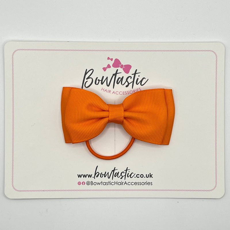 3 Inch Flat Double Bow Thin Elastic - Tangerine