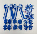 School Bundle - 3 Inch Bows - Royal Blue & Bluebell - Clips & Bobbles