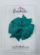 3 Inch Pinwheel Bow Thin Elastic - Jade Green