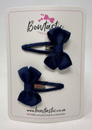 2 Inch Bow Snap Clip - Navy - 2 Pack