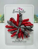3.5 Inch Corker Bow - Red & Metal Grey