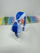 4 inch Flat Bow Alice Band - Royal Blue & Bluebell
