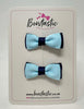 1.75 Inch Bow - Light Blue & Navy - 2 Pack