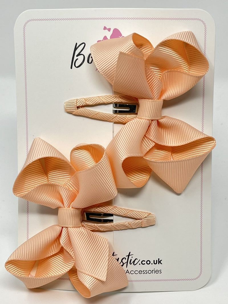 3 Inch Bow Snap Clip - Petal Peach - 2 Pack