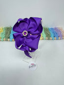 4 inch Flower Alice Band - Purple