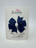 3 Inch Pinwheel Bow - Navy & White