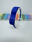 4 Inch Layer Ribbon Alice Band - Cobalt