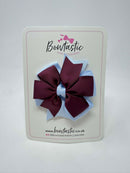 3 Inch Pinwheel Bow - Burgundy & Bluebell
