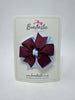 3 Inch Pinwheel Bow - Burgundy & Bluebell