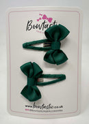 2 Inch Bow Snap Clip - Hunter Green - 2 Pack