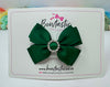 3 Inch Butterfly Gem Bow - Forest Green